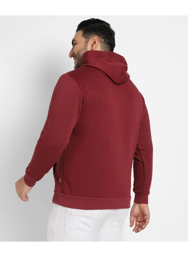 Instafab Plus Instafab Plus Men's Maroon Red Impossible Hoodie With Kangaroo Pocket