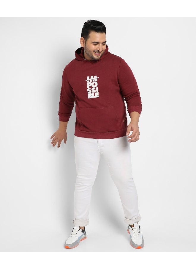 Instafab Plus Men's Maroon Red Impossible Hoodie With Kangaroo Pocket - pzsku/ZAE7D49F223585AC56BAEZ/45/_/1727685075/75886910-489e-4bac-b171-c85d02c1801e