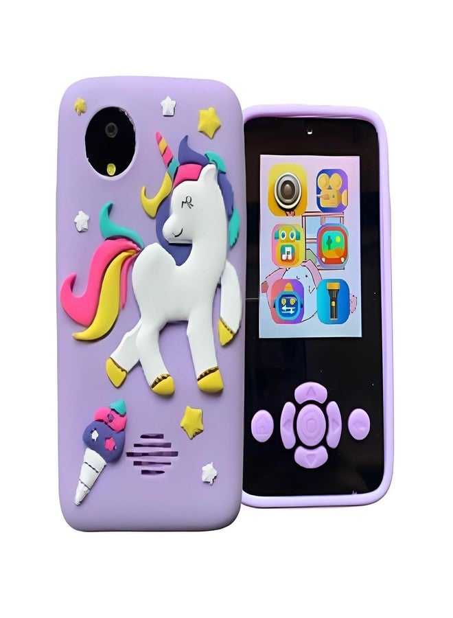 SUNNIFA Kids Toy Camera, Dual Selfie Digital Camera with Unicorn Silicone Cover, Photography and Video Recording, Pink, Christmas Birthday Gift for Toddler (Purple Unicorn) - Image 1