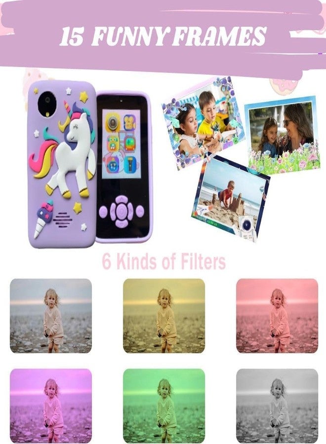 SUNNIFA Kids Toy Camera, Dual Selfie Digital Camera with Unicorn Silicone Cover, Photography and Video Recording, Pink, Christmas Birthday Gift for Toddler (Purple Unicorn) - Image 2
