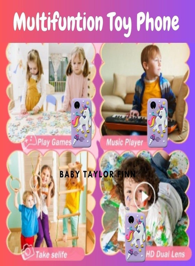 SUNNIFA Kids Toy Camera, Dual Selfie Digital Camera with Unicorn Silicone Cover, Photography and Video Recording, Pink, Christmas Birthday Gift for Toddler (Purple Unicorn) - Image 3