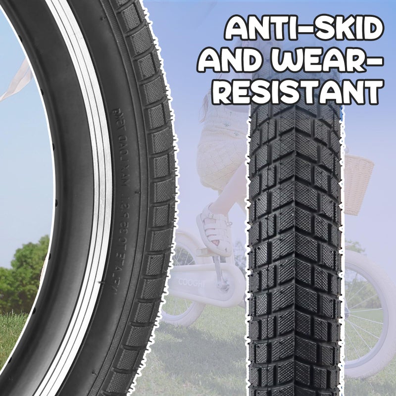 Balinge 20x2.125 Bike Tires 2 Pack 20 Inch Bike Tire Kids Black 20x2.1 25 Bicycle Tire and Tube Folding Replacement Tire Suitable for Bicycle Tires 20x2.1 20x2.125 20x2.25, 2 Tires+2 Tubes - Image 2