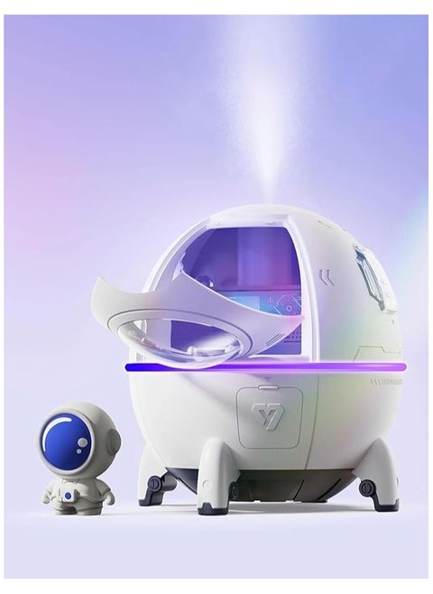Space Capsule Air Humidifier 220ML with LED light, USB Ultrasonic Cool Mist Humidifier, Nursery Portable, Raindrop Car, Astronaut Antigravity, Cute Humidifier for Bedroom, Cool Mini Diffuser.