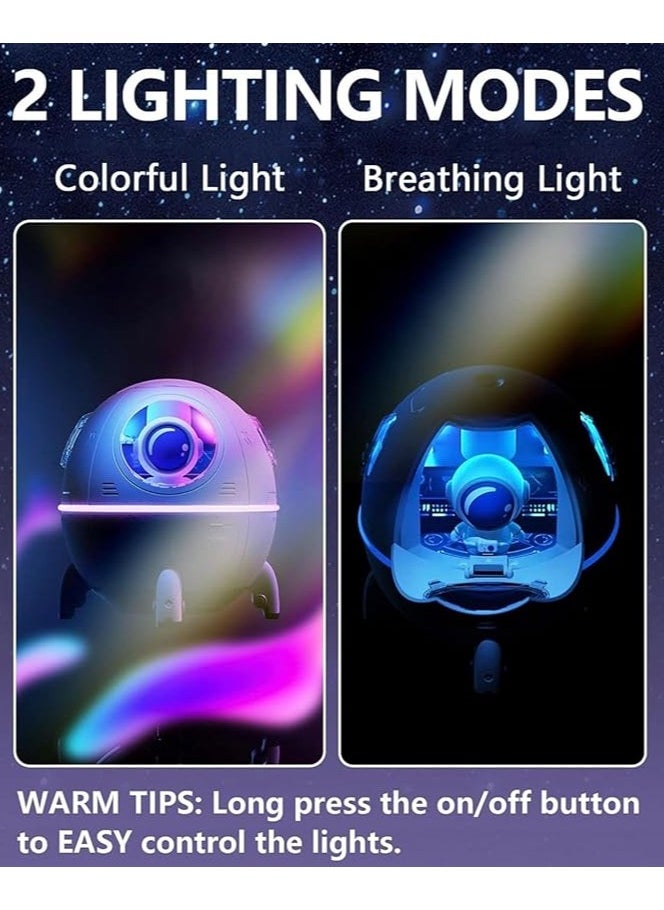 Space Capsule Air Humidifier 220ML with LED light, USB Ultrasonic Cool Mist Humidifier, Nursery Portable, Raindrop Car, Astronaut Antigravity, Cute Humidifier for Bedroom, Cool Mini Diffuser.