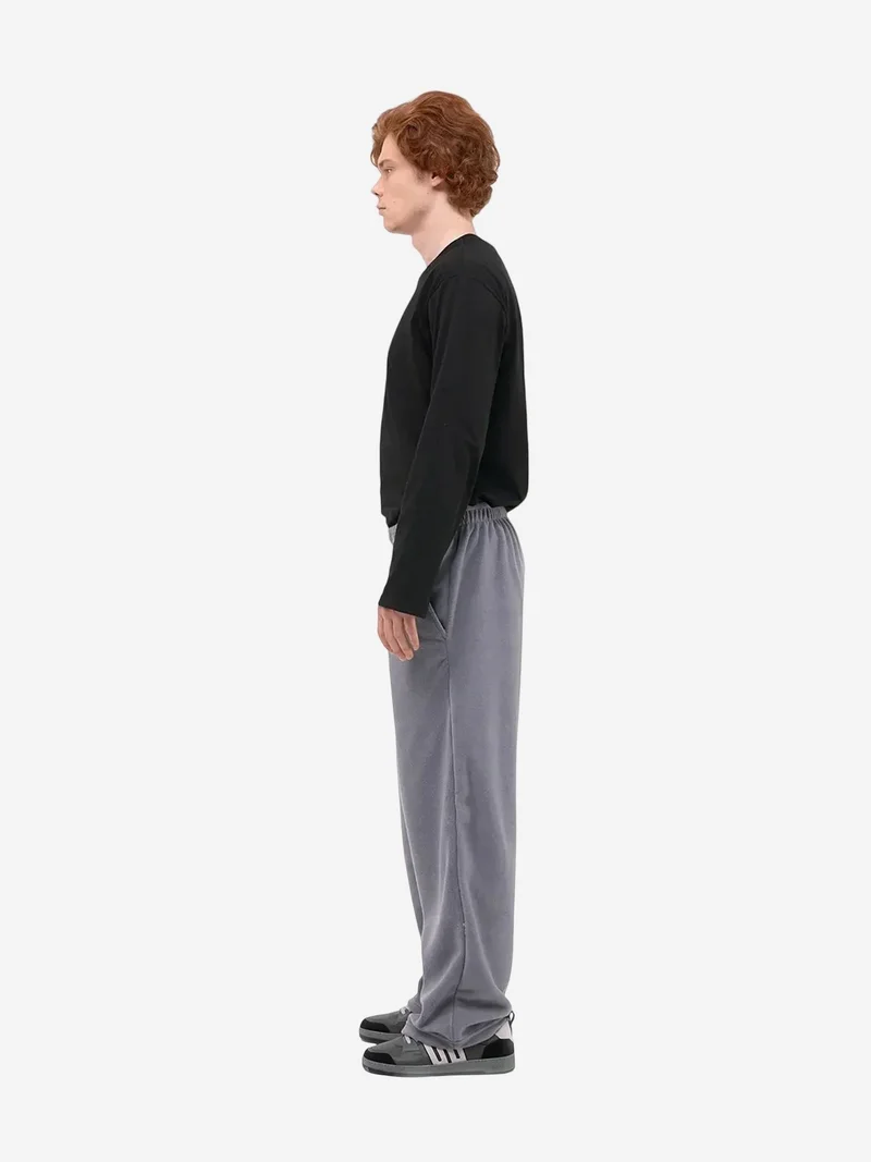 Giesto Charcoal Grey GIESTO Men's Relaxed Fit Wide Leg Pull-On Pants for Men | Best Price UAE