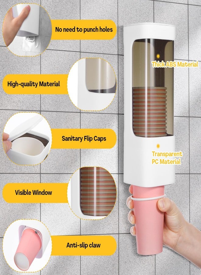Molain Cup Dispenser Wall Mounted, Bathroom Cup Holder for 3oz-5oz Disposable Paper and Plastic Cups, Water Cooler Cup Dispenser with Adhesive Plate, Ideal for Home, Office, Gym, and More - Image 4