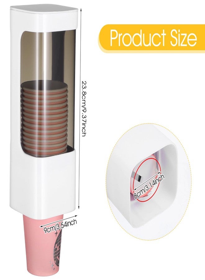 Molain Cup Dispenser Wall Mounted, Bathroom Cup Holder for 3oz-5oz Disposable Paper and Plastic Cups, Water Cooler Cup Dispenser with Adhesive Plate, Ideal for Home, Office, Gym, and More - Image 2