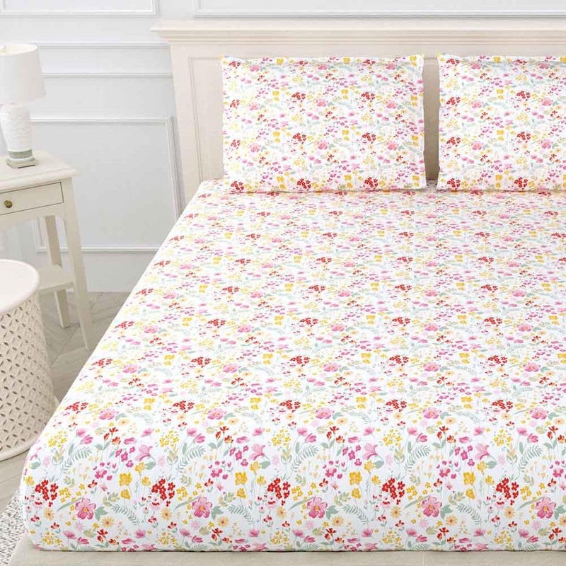 TIQH TIQH 4th Gen Double Bed Super King SizeHypoallergenic Skin Friendly 196 TC 100 Cotton Soft Touch Luxuriously Bed Sheet Set 108x108 Super King Utopia Red  - Image 3