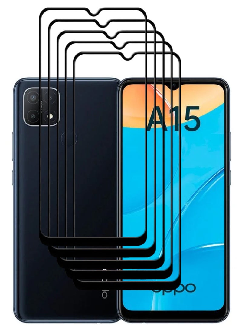 ACLIX 5 Pieces Antistatic ESD Dustproof Premium Quality High Definition Tempered Glass Screen Protector Designed For Oppo A15 - Image 1