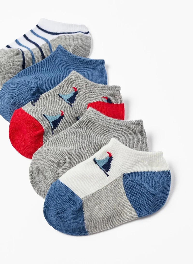 زيبي Zippy Pack Of 5 Pairs Of Socks For Baby Boys 'Boats'