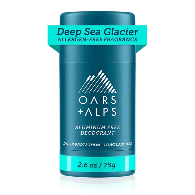 مزيل العرق خالي من الألمنيوم للرجال والنساء من Oars + Alps، مختبر من قبل أطباء الجلد، مناسب للبشرة الحساسة، نباتي، رائحة الجليد البحري العميق، عبوة واحدة، 2.6 أونصة