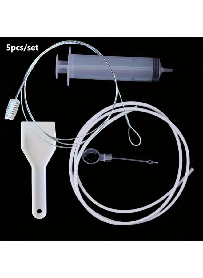 5 Piece Set Refrigerator Cleaning Kit Drain Unblocker Hose Brush Ice Scraper - Image 2