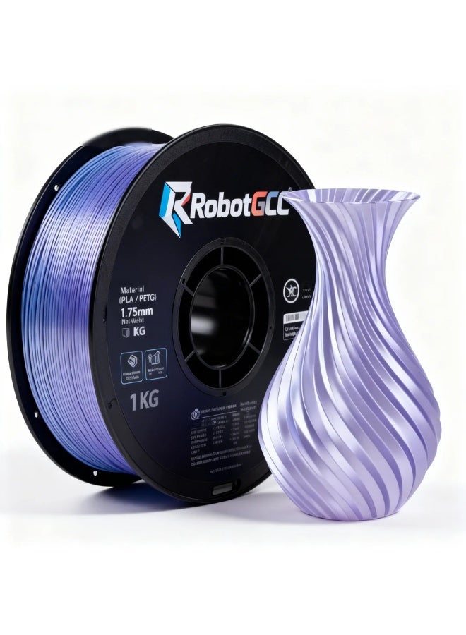 robotgcc Silk PLA Dream Gradient Blue Purple 3D Printer Filament 1.75mm 1KG | Dual Color Silk Finish | Smooth Glossy Surface, Easy Printing, Low Warping, High Precision FDM Filament - Image 4