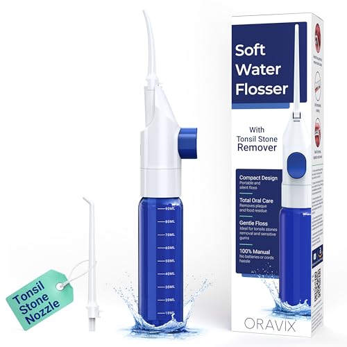 ORAVIX Dental Water Flosser, Tonsil Stone Remover, Gentle Oral Irrigator for Sensitive Teeth and Gums, Kids Manual Water Flosser, No Electricity or Batteries - Image 1