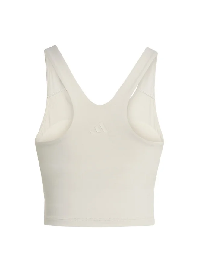 Adidas Adidas All Me Ms Tank Beige Workout Bra - Medium Support Bra For Women
