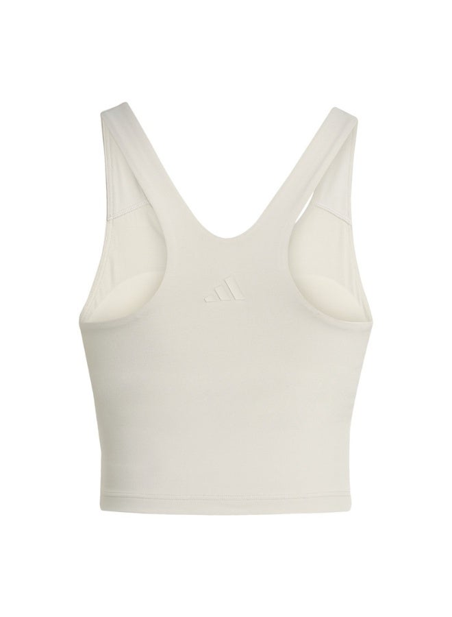 Adidas All Me Ms Tank Beige Workout Bra - Medium Support Bra For Women - Image 2