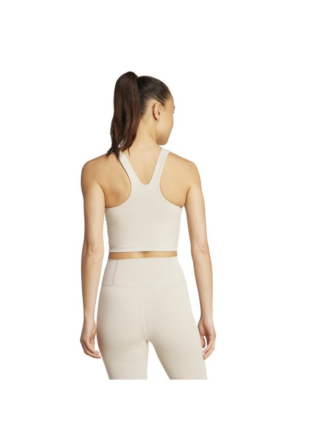 Adidas All Me Ms Tank Beige Workout Bra - Medium Support Bra For Women - Image 4