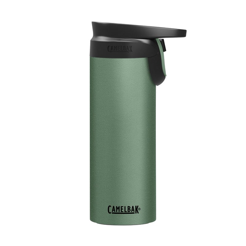 كاميلباك Camelbak Forge Flow Coffee & Travel القدح المعزول من الفولاذ المقاوم للصدأ - قاعدة من السيليكون غير المنقولة - عملية سهلة بيد واحدة - 16 أوقية الطحلب - Image 1