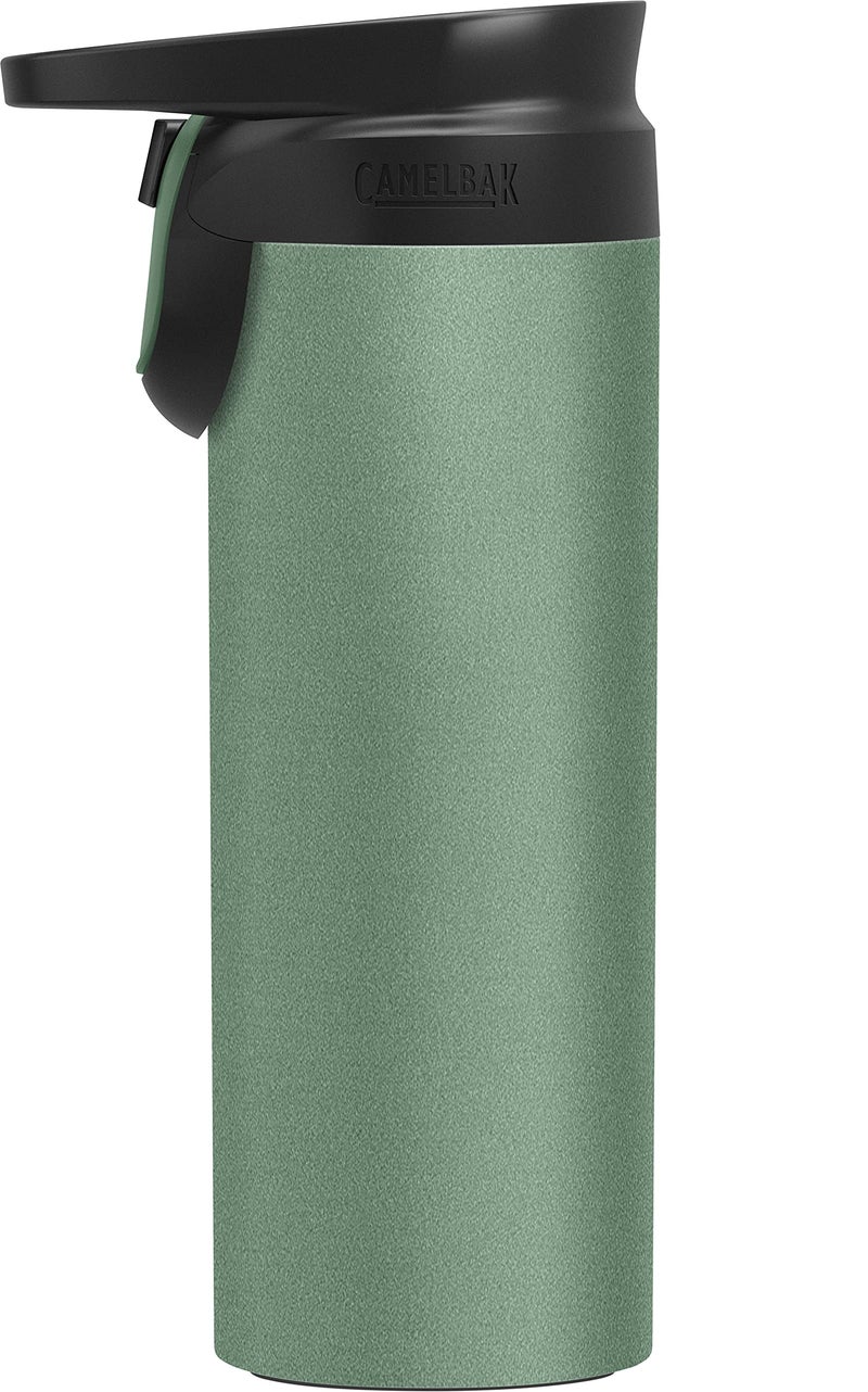 كاميلباك Camelbak Forge Flow Coffee & Travel القدح المعزول من الفولاذ المقاوم للصدأ - قاعدة من السيليكون غير المنقولة - عملية سهلة بيد واحدة - 16 أوقية الطحلب - Image 3