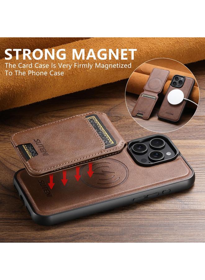 Suteni Case For iPhone 13 M5 Magnetic Card Bag MagSafe Leather Phone Case - Image 3