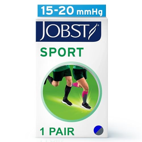 JOBST جوارب ضغط عالية الركبة JOBST سبورت 2030 مم زئبقي أزرق ملكي رمادي متوسط - Image 5