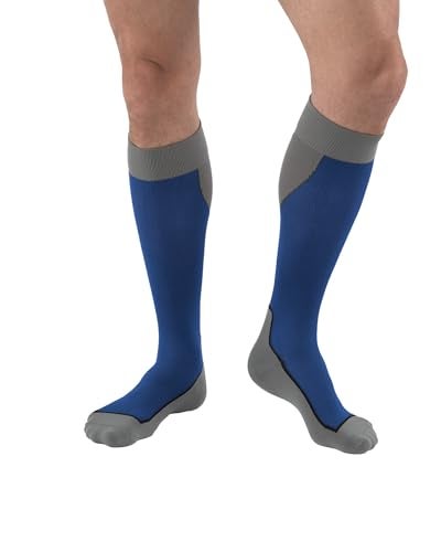 JOBST جوارب ضغط عالية الركبة JOBST سبورت 2030 مم زئبقي أزرق ملكي رمادي متوسط - Image 2