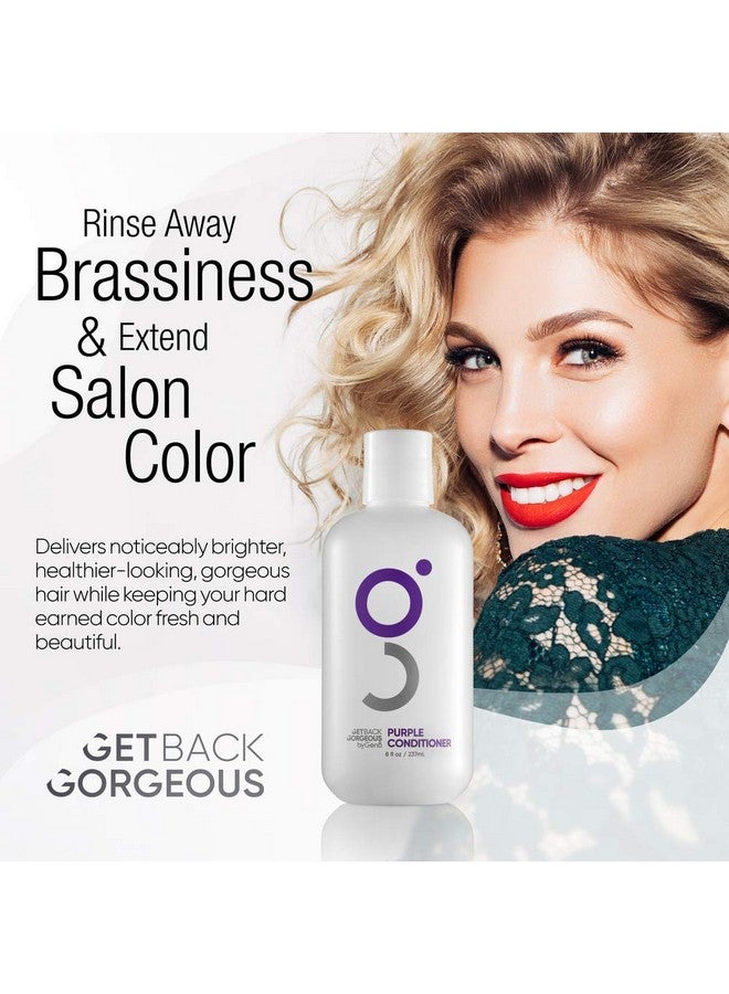 Get Back Gorgeous Purple Conditioner For Blonde Hair By Gbg 3Min Mirror Shine Daily Restoration Mask Transforms Brassy Yellow Dinge In Highlighted Grey Or Blonde Hair Mit & Paraben Free Blue Hair Mask Toner 8Oz - Image 4