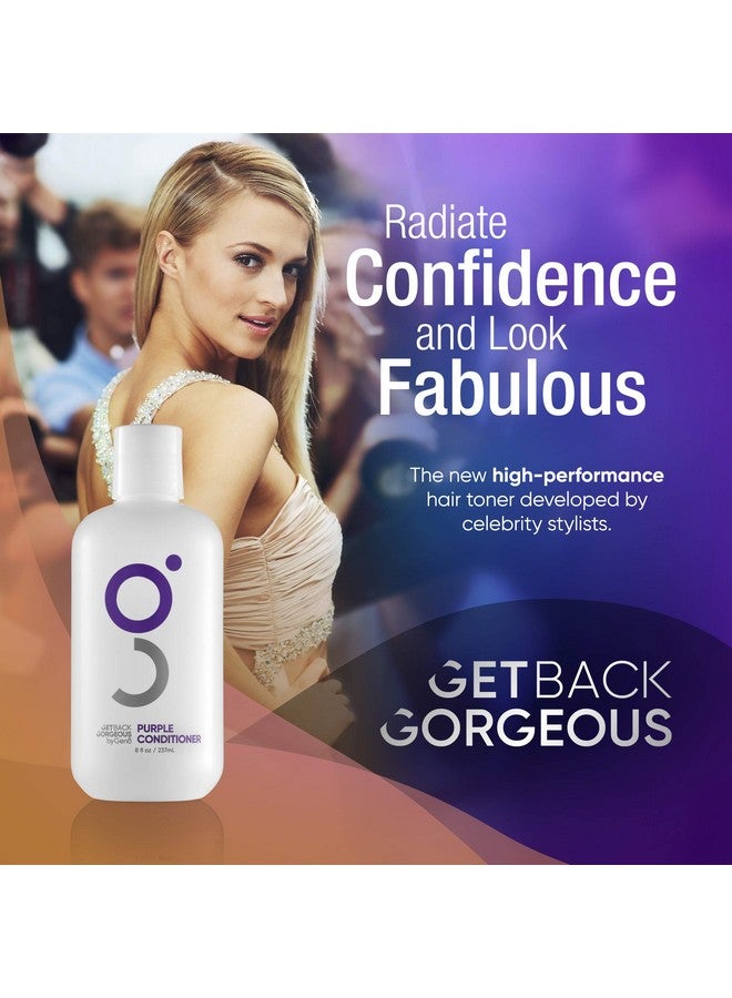 Get Back Gorgeous Purple Conditioner For Blonde Hair By Gbg 3Min Mirror Shine Daily Restoration Mask Transforms Brassy Yellow Dinge In Highlighted Grey Or Blonde Hair Mit & Paraben Free Blue Hair Mask Toner 8Oz - Image 3