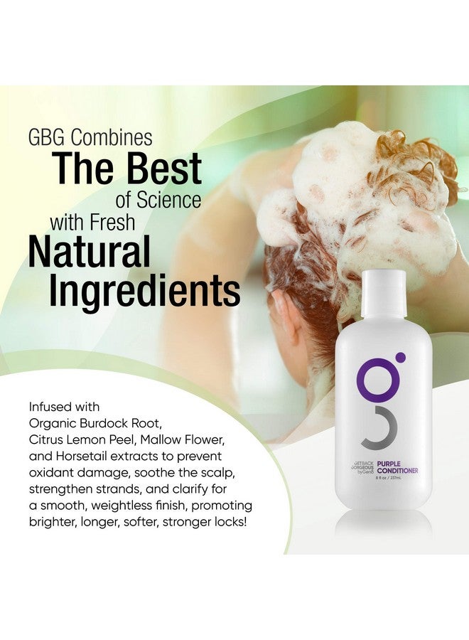 Get Back Gorgeous Purple Conditioner For Blonde Hair By Gbg 3Min Mirror Shine Daily Restoration Mask Transforms Brassy Yellow Dinge In Highlighted Grey Or Blonde Hair Mit & Paraben Free Blue Hair Mask Toner 8Oz - Image 5