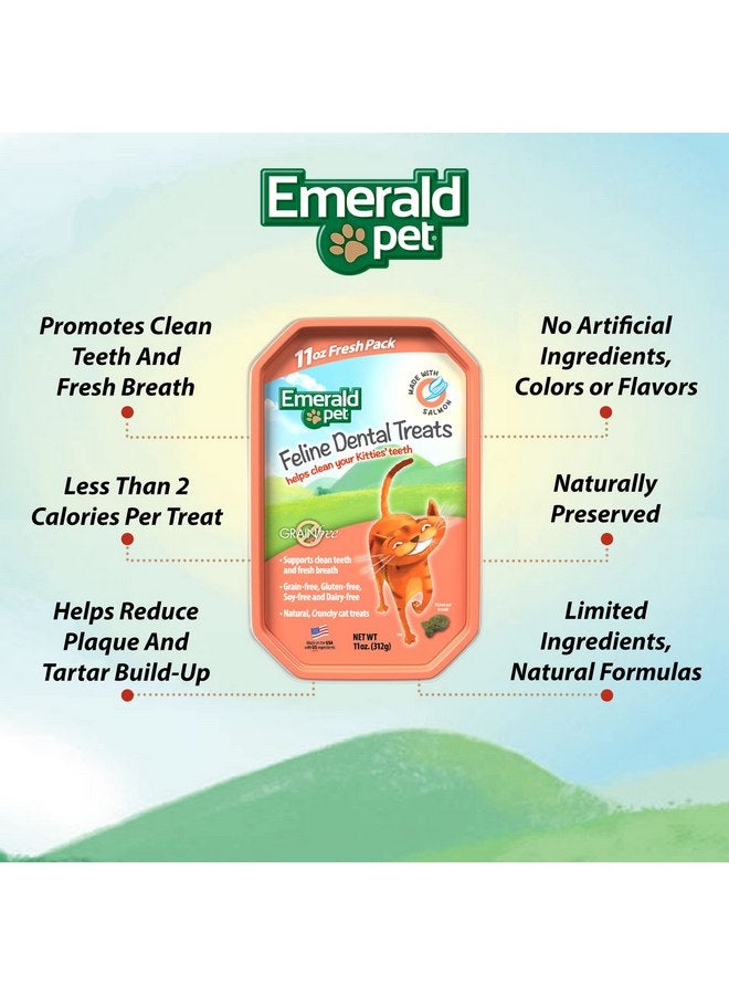إميرالد بيت مكافآت الأسنان للقطط - مكافآت أسنان لذيذة ومقرمشة للقطط خالية من الحبوب - مكافآت أسنان طبيعية لتنظيف أسنان القطط، وتنقية أنفاسها، وتقليل تراكم البلاك والجير - مكافآت السلمون، 11 أونصة - Image 2