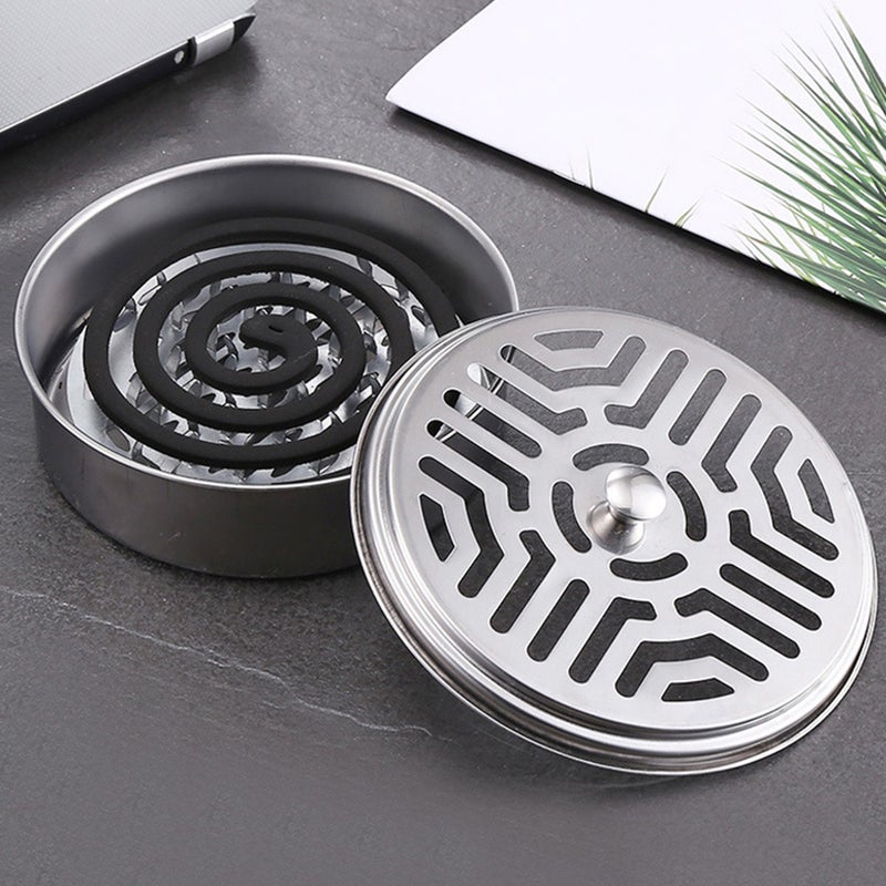 Holder With Cover Stainless Steel Incense Coil Holder Box - Image 1