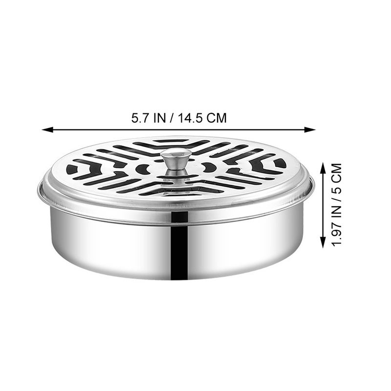 Holder With Cover Stainless Steel Incense Coil Holder Box - Image 2