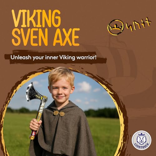 Liontouch Viking Axe for Boys Aged 3 Years Workshop Master Svens Authentic Viking Warrior Toys Safe Medieval Weapon Accessory in Durable Foam for Little Berserkers Roleplay Costumes - Image 3