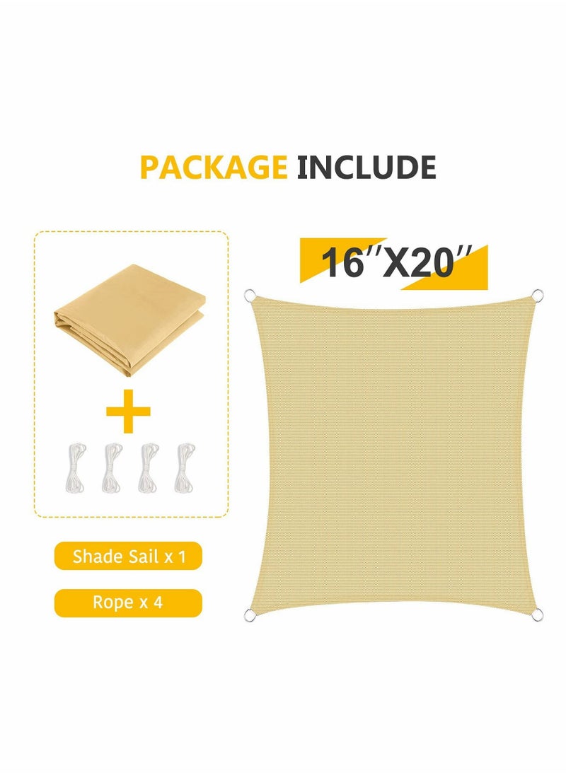Excefore - Sun Shade Sail, Waterproof Outdoor Rectangle Shade Canopy UV Block Awning, Sunrays Block Awning for Patio, Carport, Backyard, Garden and More (96"*118") - Image 1