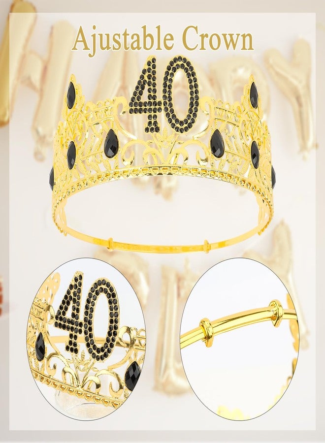 هابدو زينة عيد الميلاد الأربعين للرجال من هابدو، هدايا عيد ميلاد له، طقم زينة حفلات للرجال - تاج ووشاح ملكي لعيد الميلاد الأربعين، هدايا تذكارية لحفلة عيد ميلاد سعيد للرجال - Image 2