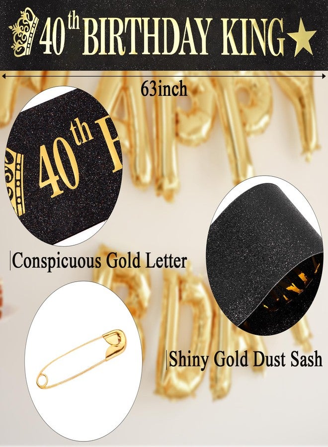هابدو زينة عيد الميلاد الأربعين للرجال من هابدو، هدايا عيد ميلاد له، طقم زينة حفلات للرجال - تاج ووشاح ملكي لعيد الميلاد الأربعين، هدايا تذكارية لحفلة عيد ميلاد سعيد للرجال - Image 3