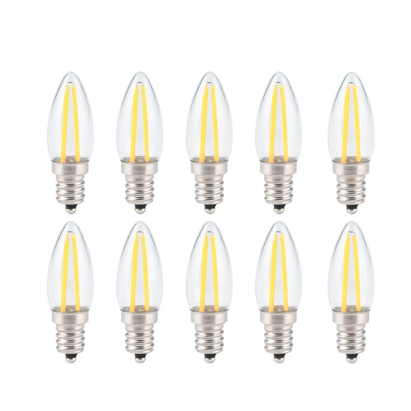 E12 Light Bulb: 1.5W 230V Dimmable Long Filament LED Bulb - High-Quality Heat-Resistant Glass Energy-Saving Mini LED Bulb for Home, Restaurant, Hotel, Cabinet & Outdoor Landscape Lighting - Image 2