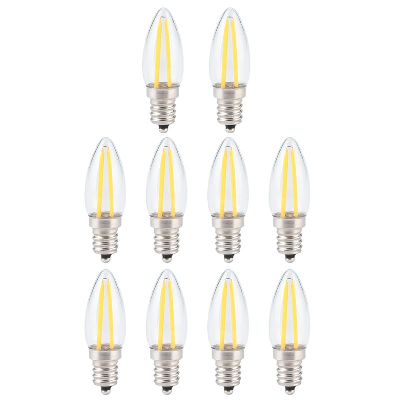 E12 Light Bulb: 1.5W 230V Dimmable Long Filament LED Bulb - High-Quality Heat-Resistant Glass Energy-Saving Mini LED Bulb for Home, Restaurant, Hotel, Cabinet & Outdoor Landscape Lighting - Image 1