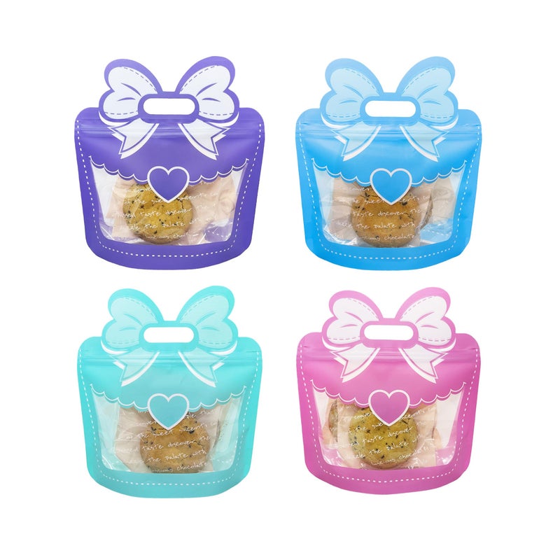 Prudance 20 PCS Bow Gift Bags with Handle Goodie Bags for Candy, Cookies, Snacks, Wedding, Baby Shower, Birthday Party Favors - Image 1