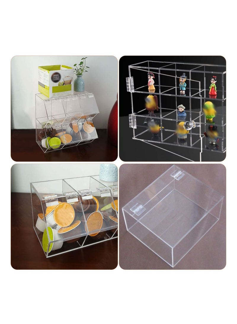 SYOSI - 24PCS Acrylic Hinge, Transparent Plastic Hinges Continuous Piano Hinge Self-Adhesive Folding Hinge Furniture DIY Tool Acrylic Hardware for DIY Transparent Box, Display Stand(30x35 mm) - Image 1