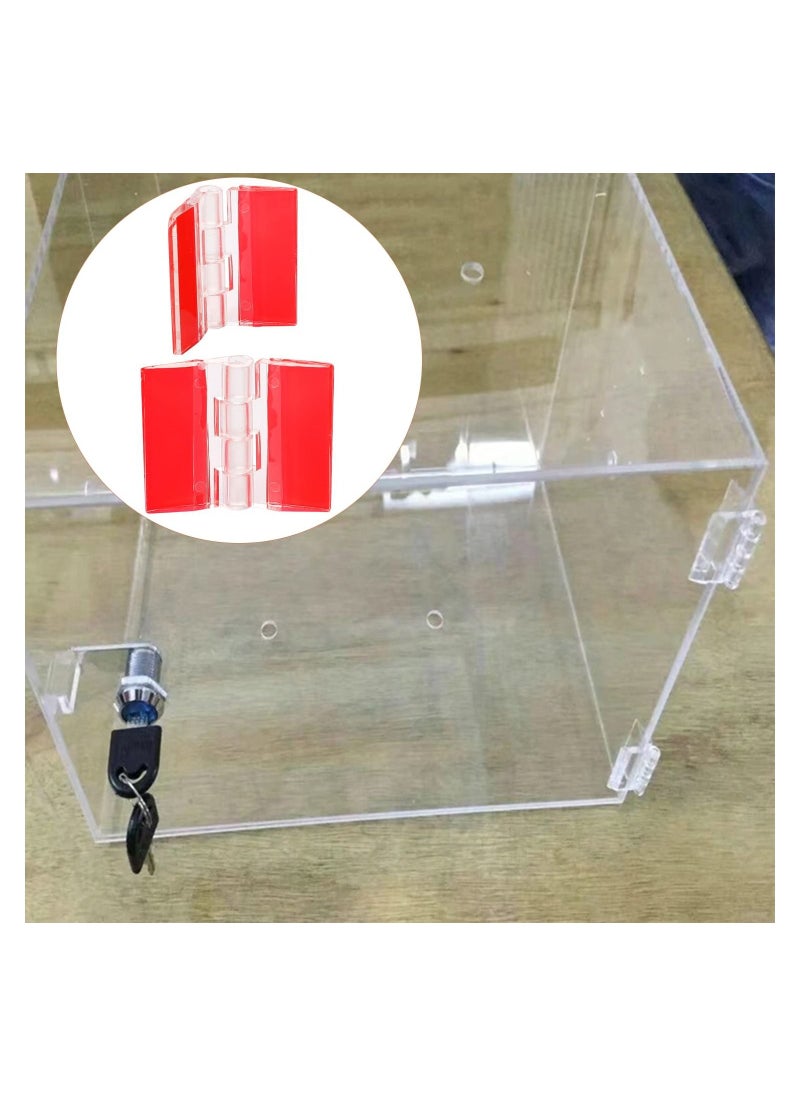 SYOSI - 24PCS Acrylic Hinge, Transparent Plastic Hinges Continuous Piano Hinge Self-Adhesive Folding Hinge Furniture DIY Tool Acrylic Hardware for DIY Transparent Box, Display Stand(30x35 mm) - Image 1