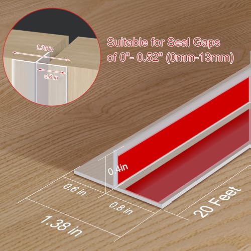 Benory 20Ft T-Shaped Silicone Weather Stripping Seal, Door Seal Tape for Doors and Windows, Blocks Cold Drafts and Reduces Noise - Image 3