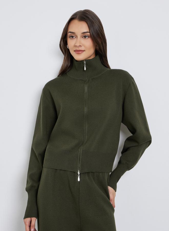 Styli Olive Knitted Sweater and Pants Co-ords - Image 3