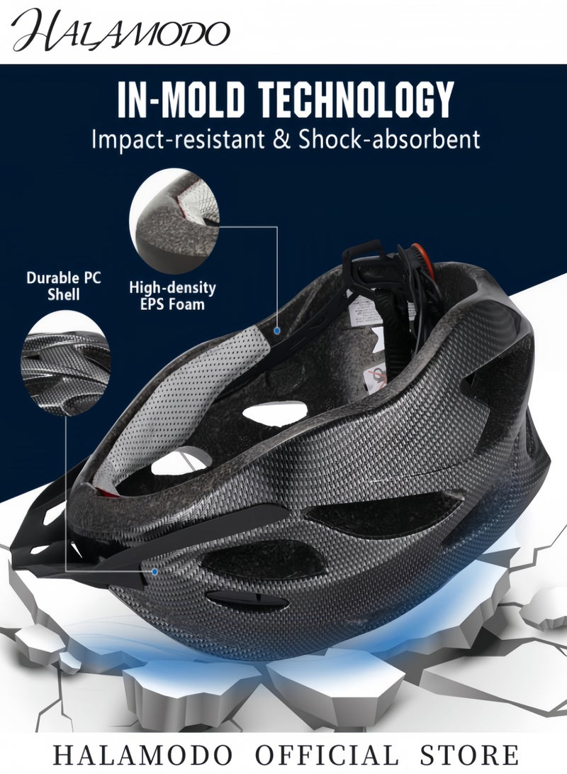 HALAMODO Adult Bike Helmet Lightweight Cycling Helmet Premium Quality Bicycle Helmet Adjustable Riding Helmet Head Safety Protection for Adults Youth Mountain Road Biker - Image 2