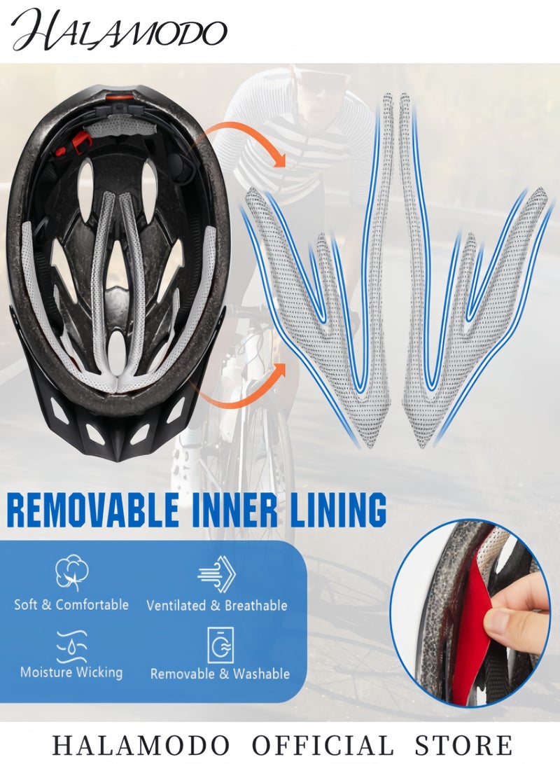 HALAMODO Adult Bike Helmet Lightweight Cycling Helmet Premium Quality Bicycle Helmet Adjustable Riding Helmet Head Safety Protection for Adults Youth Mountain Road Biker - Image 5