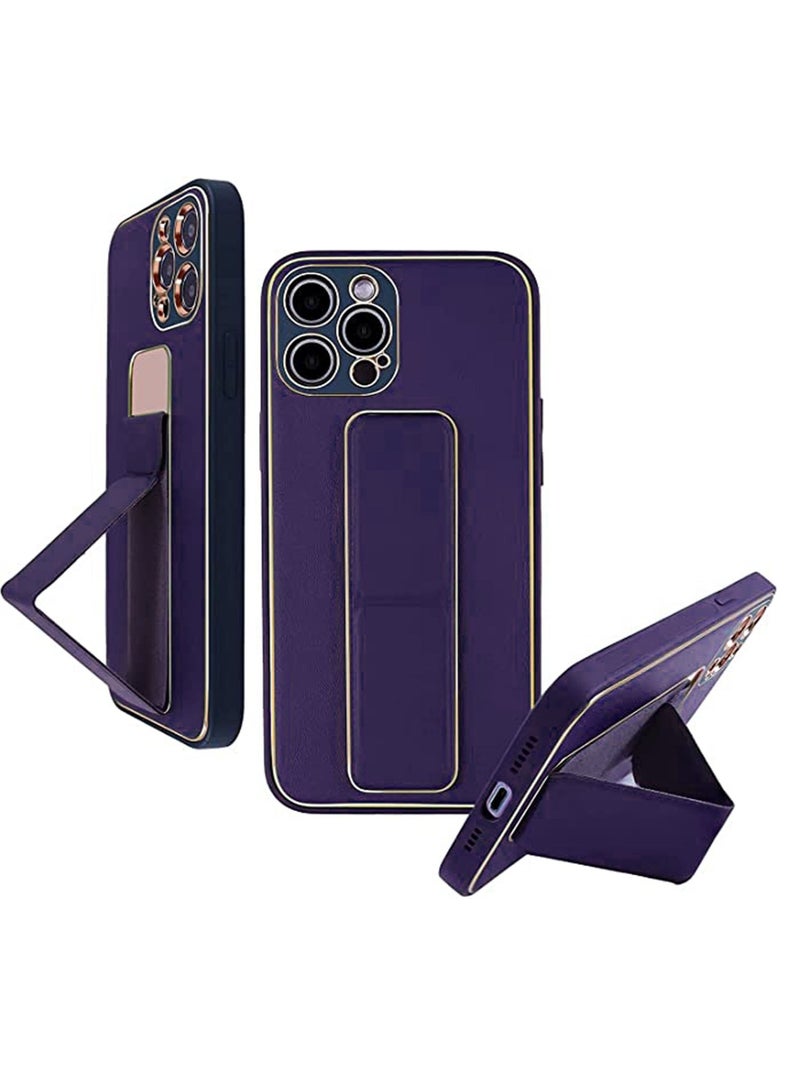 Grip Holder Case - Blue - iPhone 14 Pro Max,High quality TPU,Magnetic fold and grip,stand case,shock absorption flexible case Purple