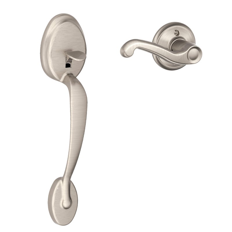 SCHLAGE Plymouth Front Entry Handle Flair Right-Handed Interior Lever (Satin Nickel) FE285 PLY 619 FLA RH - Image 4