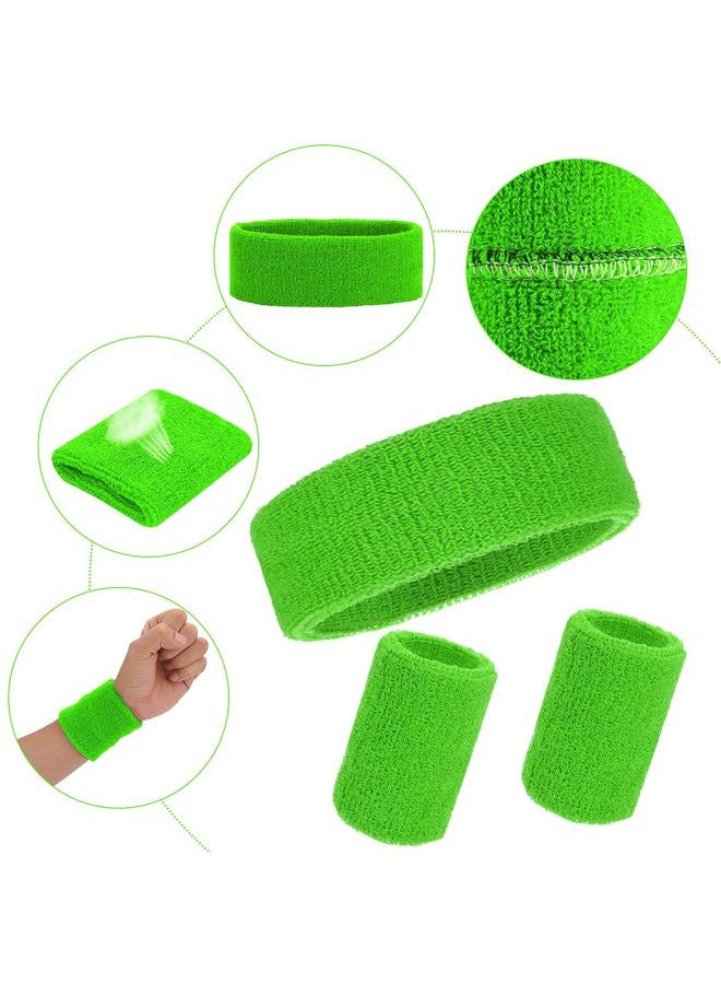 ASTER 6 Pieces Striped Sweatbands Set, Includes 2 Pieces Sports Headband and 4 Pieces Wristbands Sweatbands Colorful Striped Sweatband Set for Men and Women - Image 3