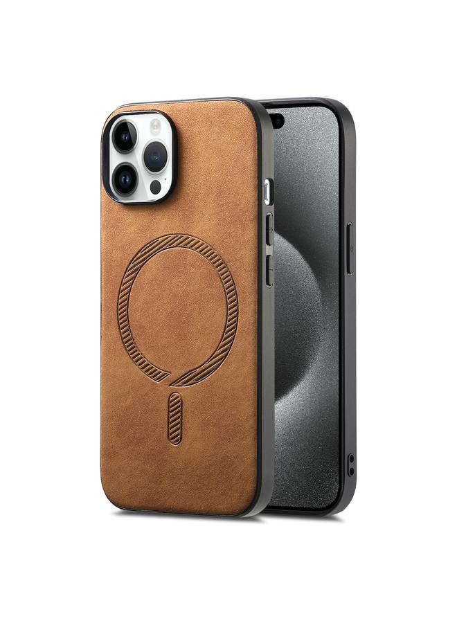 اس-توب جراب لهاتف iPhone 15 Pro بلون سادة ريترو ماجسيف غطاء خلفي من البولي يوريثان - Image 1