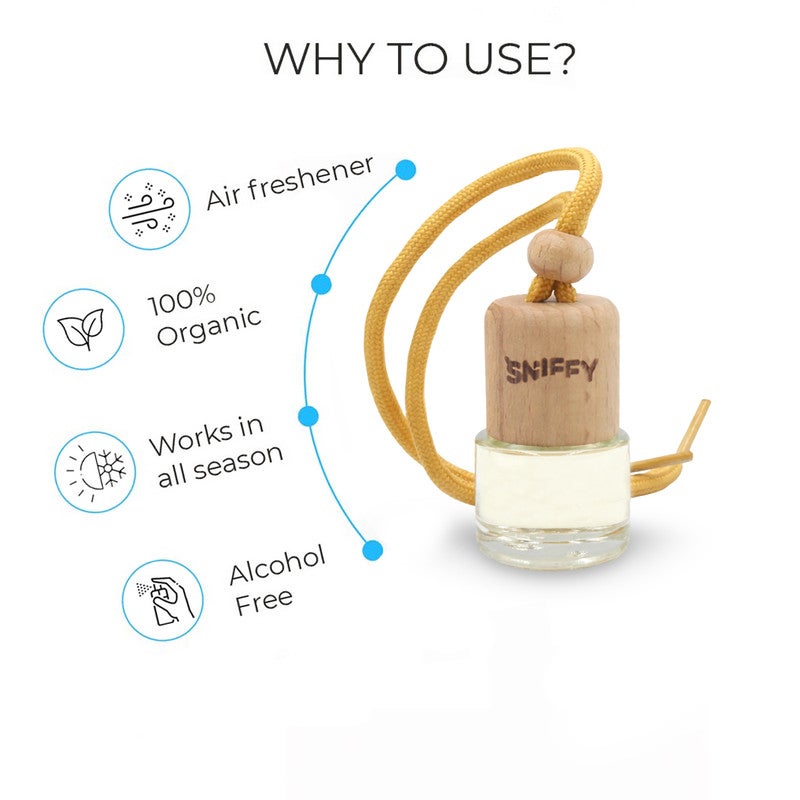 Sniffy New Car Car Hanging Air Freshener Perfume Diffuser, Long Lasting New Car Fragrance Oil, Wooden Cap Glass Bottle Deodorizer, Non Toxic Alcohol Free, Spill Proof Rear View Mirror Hanging, Car Interior Odor Eliminator for Home Office - Image 3